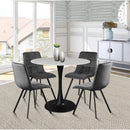  Meridian Holly 36" Black Marble Veneer Top And Metal Base Dining Table IMAGE 2