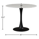  Meridian Holly 36" Black Marble Veneer Top And Metal Base Dining Table IMAGE 4