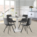  Meridian Holly 36" White Marble Veneer Top And Metal Base Dining Table IMAGE 2