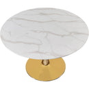  Meridian Holly 48" Gold Marble Veneer Top And Metal Base Dining Table IMAGE 3