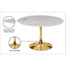  Meridian Holly 48" Gold Marble Veneer Top And Metal Base Dining Table IMAGE 5