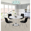 Meridian Holly 48" Chrome Marble Veneer Top And Metal Base Dining Table IMAGE 2