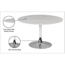  Meridian Holly 48" Chrome Marble Veneer Top And Metal Base Dining Table IMAGE 5