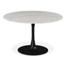  Meridian Holly 48" Black Marble Veneer Top And Metal Base Dining Table IMAGE 1
