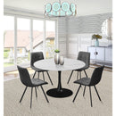  Meridian Holly 48" Black Marble Veneer Top And Metal Base Dining Table IMAGE 2