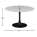  Meridian Holly 48" Black Marble Veneer Top And Metal Base Dining Table IMAGE 4