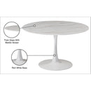 Meridian Holly 48" White Marble Veneer Top And Metal Base Dining Table IMAGE 5