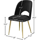 Meridian Logan Black Velvet Dining Chair IMAGE 10