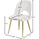 Color_Cream/ Gold -- Logan Cream Velvet Upholstered Dining Chair IMAGE 10