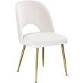  Color_Cream/ Gold -- Logan Cream Velvet Upholstered Dining Chair IMAGE 1