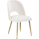  Color_Cream/ Gold -- Logan Cream Velvet Upholstered Dining Chair IMAGE 1
