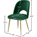  Color_Gold/ Green -- Logan Green Velvet Upholstered Dining Chair IMAGE 10