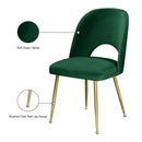  Color_Gold/ Green -- Logan Green Velvet Upholstered Dining Chair IMAGE 11