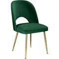  Color_Gold/ Green -- Logan Green Velvet Upholstered Dining Chair IMAGE 1