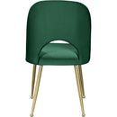  Color_Gold/ Green -- Logan Green Velvet Upholstered Dining Chair IMAGE 3