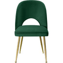  Color_Gold/ Green -- Logan Green Velvet Upholstered Dining Chair IMAGE 4