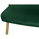  Color_Gold/ Green -- Logan Green Velvet Upholstered Dining Chair IMAGE 7