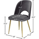  Color_Gold/ Grey -- Logan Grey Velvet Upholstered Dining Chair IMAGE 10