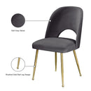  Color_Gold/ Grey -- Logan Grey Velvet Upholstered Dining Chair IMAGE 11