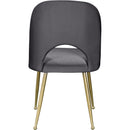  Color_Gold/ Grey -- Logan Grey Velvet Upholstered Dining Chair IMAGE 3