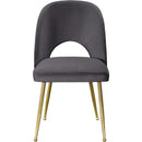  Color_Gold/ Grey -- Logan Grey Velvet Upholstered Dining Chair IMAGE 4