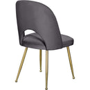  Color_Gold/ Grey -- Logan Grey Velvet Upholstered Dining Chair IMAGE 5