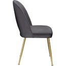  Color_Gold/ Grey -- Logan Grey Velvet Upholstered Dining Chair IMAGE 6