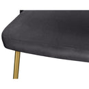  Color_Gold/ Grey -- Logan Grey Velvet Upholstered Dining Chair IMAGE 7