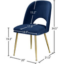  Color_Navy -- Logan Navy Velvet Upholstered Dining Chair IMAGE 10