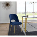  Color_Navy -- Logan Navy Velvet Upholstered Dining Chair IMAGE 2