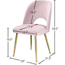  Color_Gold/ Pink -- Logan Pink Velvet Upholstered Dining Chair IMAGE 10