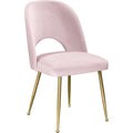  Color_Gold/ Pink -- Logan Pink Velvet Upholstered Dining Chair IMAGE 1