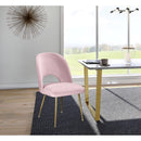  Color_Gold/ Pink -- Logan Pink Velvet Upholstered Dining Chair IMAGE 2