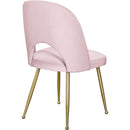  Color_Gold/ Pink -- Logan Pink Velvet Upholstered Dining Chair IMAGE 5