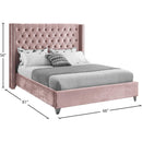  Color_Pink  Size_Full  -- Aiden Pink Velvet Upholstered Full Bed IMAGE 8