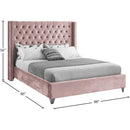  Color_Pink  Size_King  -- Aiden Pink Velvet Upholstered King Bed IMAGE 8
