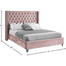  Color_Pink  Size_Queen  -- Aiden Pink Velvet Upholstered Queen Bed IMAGE 8