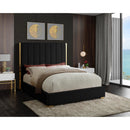  Color_Black/ Gold  Size_Full  -- Meridian Becca Upholstered Panel Bed IMAGE 2