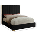  Color_Black/ Gold  Size_Full  -- Meridian Becca Upholstered Panel Bed IMAGE 3