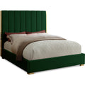  Color_Gold/ Green  Size_Full  -- Becca Green Velvet Upholstered Full Bed IMAGE 1