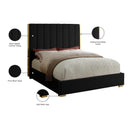 Meridian Becca Black Velvet King Bed IMAGE 4