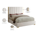  Color_Cream/ Gold  Size_King  -- Becca Cream Velvet Upholstered King Bed IMAGE 4