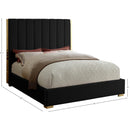 Meridian Becca Black Velvet Queen Bed IMAGE 3