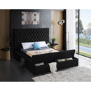  Color_Black  Size_Full  -- Meridian Bliss Upholstered Panel Bed with Storage IMAGE 4