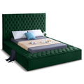 Color_Green  Size_Full  -- Bliss Green Velvet Upholstered Full Bed IMAGE 1