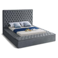  Color_Grey  Size_Full  -- Bliss Grey Velvet Upholstered Full Bed IMAGE 1