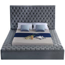  Color_Grey  Size_Full  -- Bliss Grey Velvet Upholstered Full Bed IMAGE 5