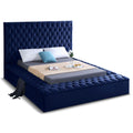  Color_Navy  Size_Full  -- Bliss Navy Velvet Upholstered Full Bed IMAGE 1