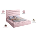  Color_Pink  Size_Full  -- Bliss Pink Velvet Upholstered Full Bed IMAGE 10