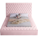  Color_Pink  Size_Full  -- Bliss Pink Velvet Upholstered Full Bed IMAGE 5